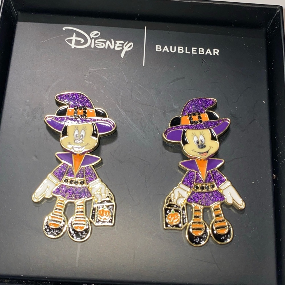 Disney baublebar Minnie Mouse witch Halloween earrings